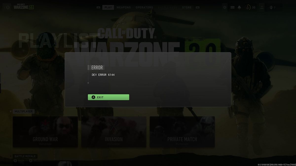 Warzone 2 error MW2