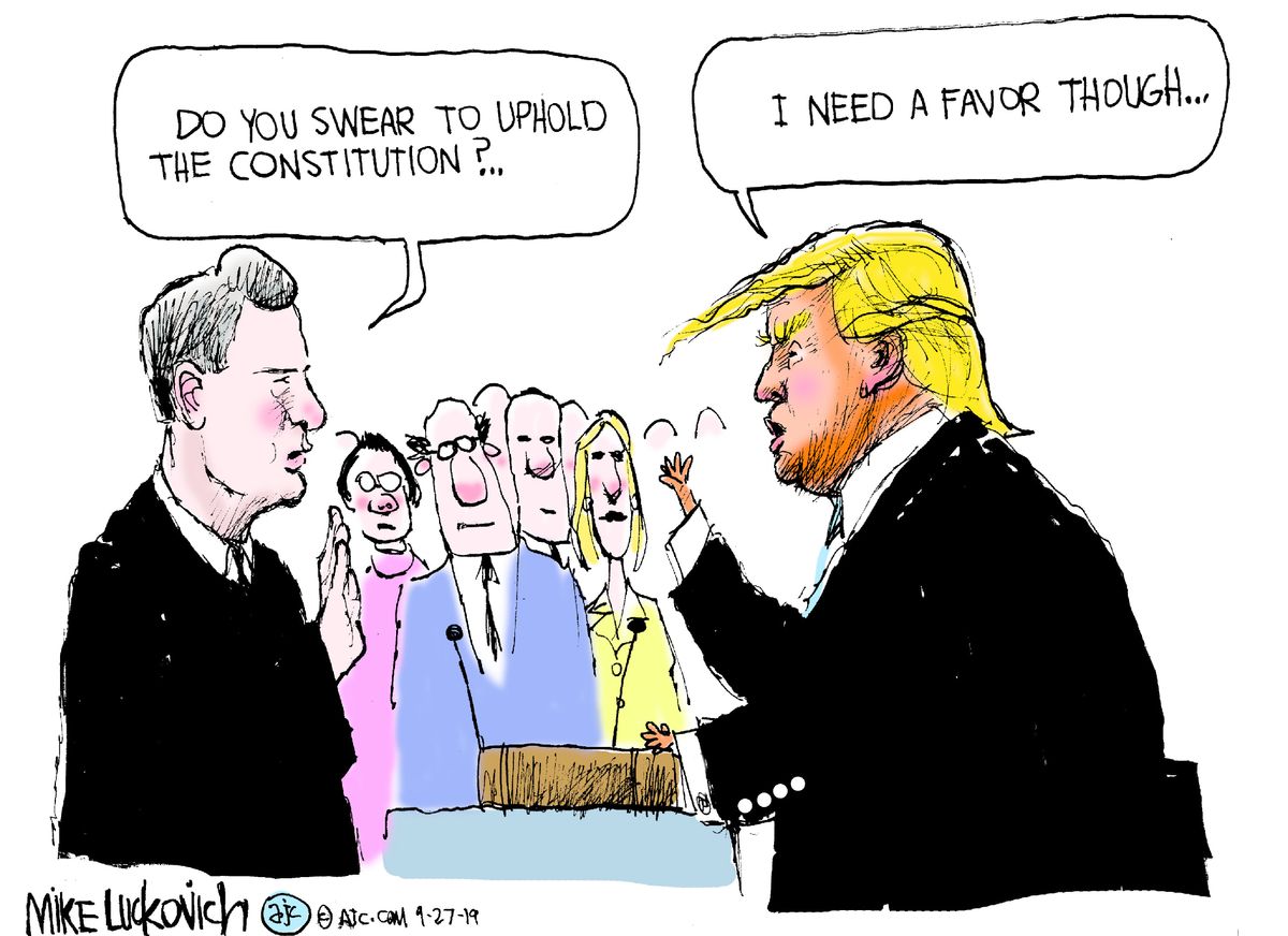 Political Cartoon U.S. Constitutional Duty Trump Ukraine | The Week