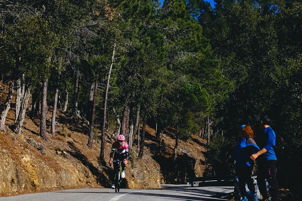 The riders hit the climbs