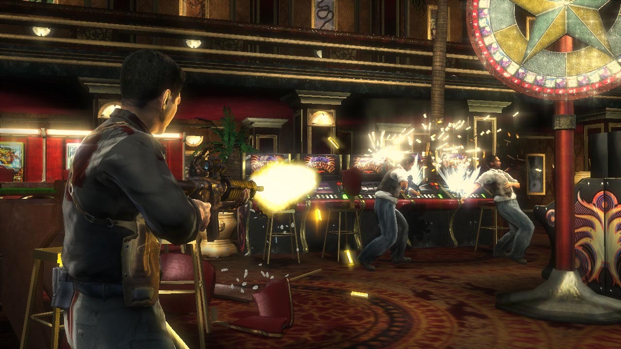 Just shooting up the environments is almost as much fun as shooting the bad guys.