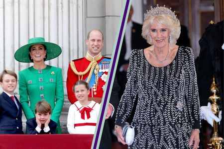 Prince George, Princess Charlotte and Prince Louis with Queen Camilla