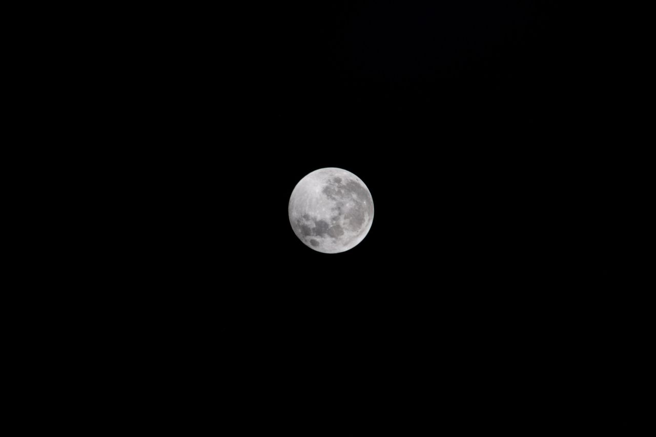 A view of the full moon from space, prior to the "Super Flower Blood Moon" lunar eclipse, on May 26, 2021.