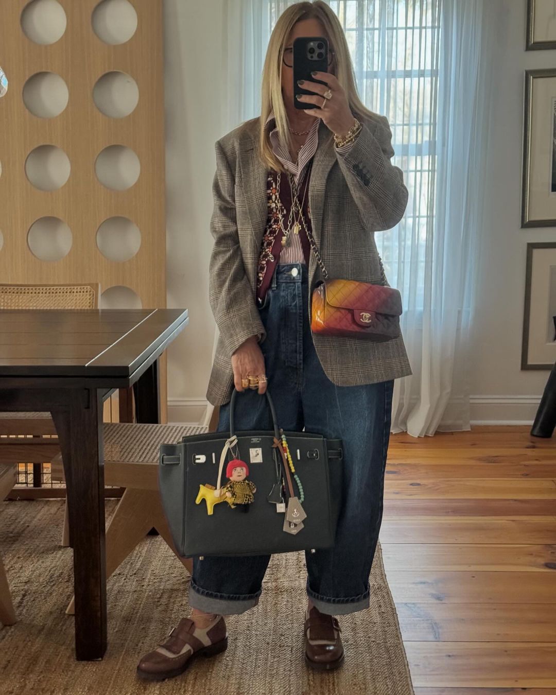 Lori Hirshleifer wearing bag charms