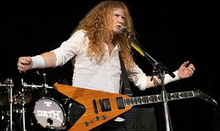 Dave Mustaine performing on stage as part of Megadeth