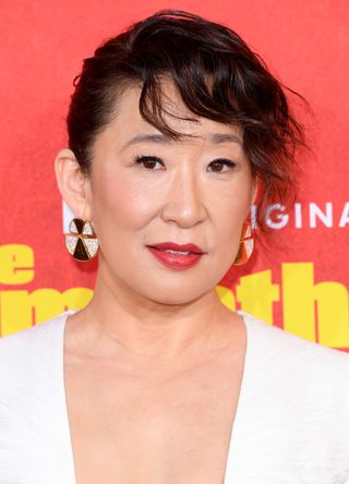 Sandra Oh arrives at the Los Angeles Premiere Of HBO Original Limited Series "The Sympathizer" at The Paramount LA on April 09, 2024 in Los Angeles, California