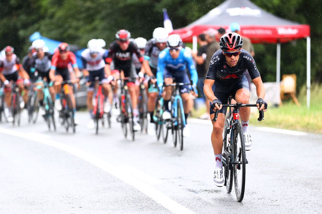 LE GRAND BORNAND FRANCE JULY 03 Richie Porte of Australia and Team INEOS Grenadiers during the 108th Tour de France 2021 Stage 8 a 1508km stage from Oyonnax to Le GrandBornand Rain LeTour TDF2021 on July 03 2021 in Le Grand Bornand France Photo by Michael SteeleGetty Images