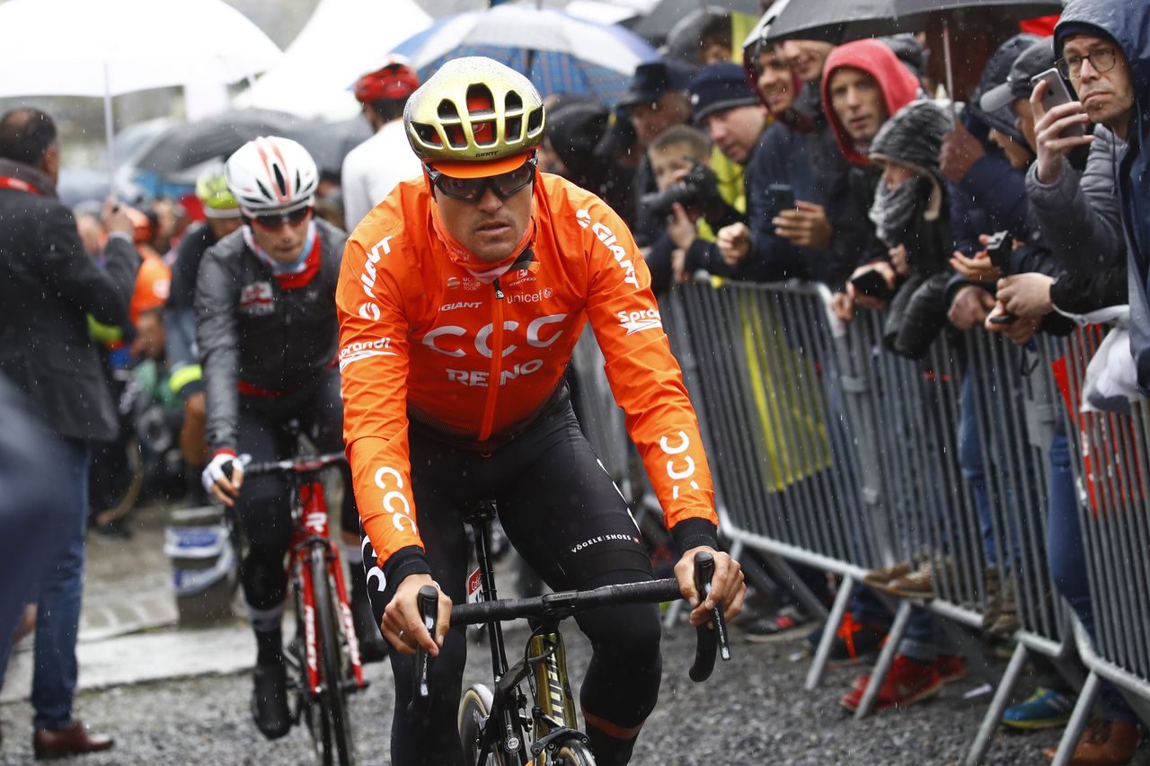 Greg Van Avermaet riding to the start