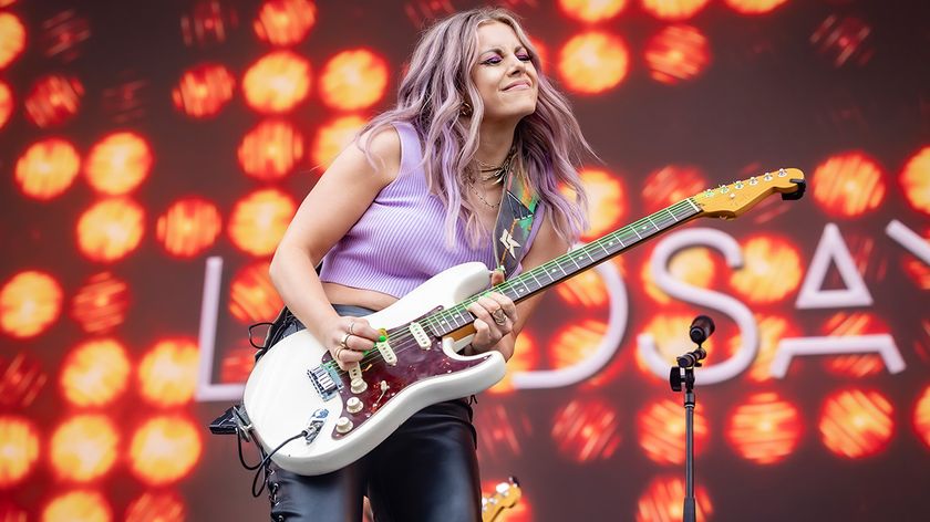 Lindsay Ell performs at the Lasso Montreal festival at Parc Jean-Drapeau on August 19, 2023 in Montreal, Quebec