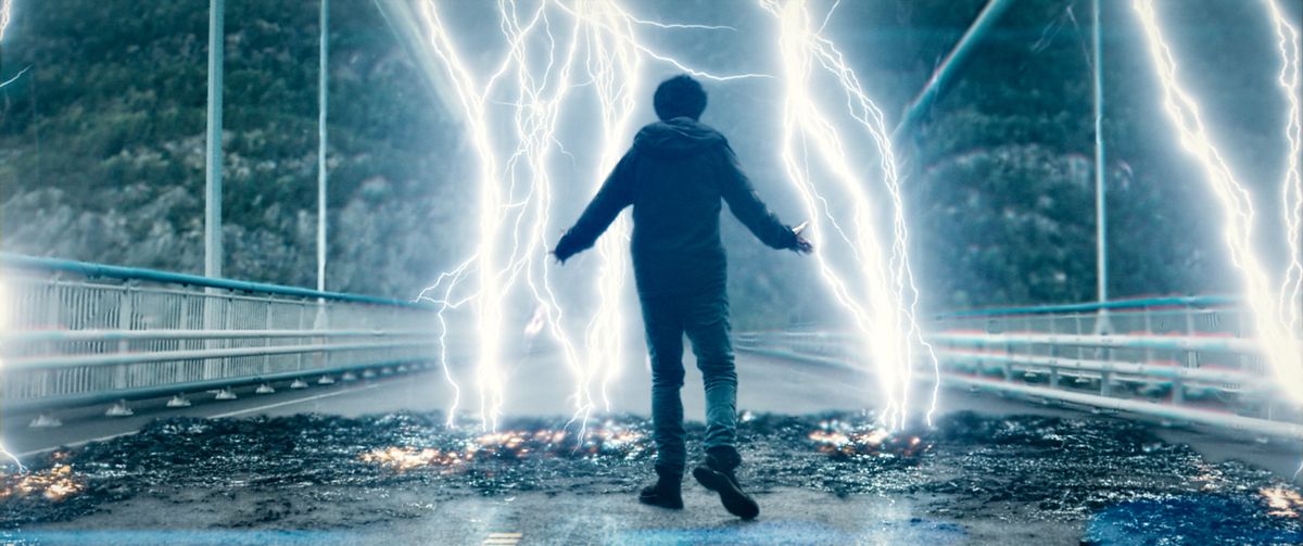 Eric (Nat Wolff) summoning lightning in &#039;Mortal&#039;.