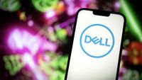 Dell logo on mobile phone screen
