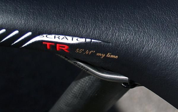 Cance's new saddle has his world time trial winning time on it to remind everyone of his power.