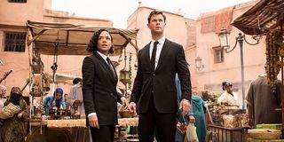 Tessa Thompson and Chris Hemsworth in Men in Black: International