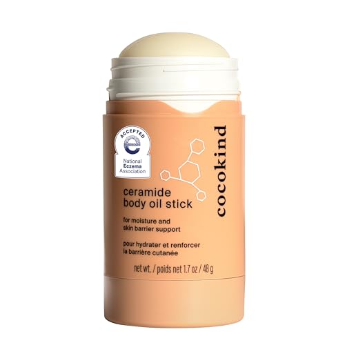 Cocokind Ceramide Body Oil Stick, Mess-Free Moisturizer, All Skin Types Including Sensitive Skin, Fragrance Free, Cruelty Free, Vegan, 1.7 Oz