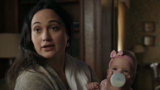 Roxanne (Lily Gladstone) feeds her baby on Billions