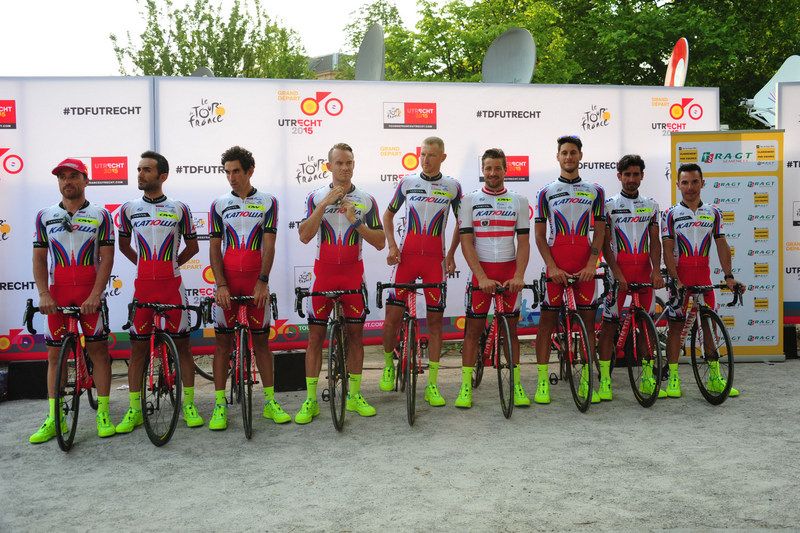 The Katusha team for the 2015 Tour de France