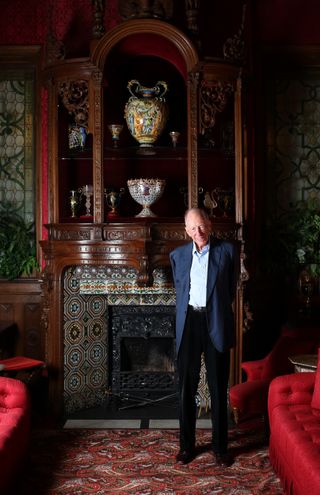 Portrait of Lord Rothschild, photographed in the Smoking Room at Waddesdon Manor, his home in Waddesdon, near Aylesbury, Buckinghamshire. Picture date: Monday August 12, 2019. Photograph by Clara Molden/Country Life Picture Library OVERS