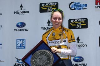 Gracie Elvin (Orica AIS) wins the Mitchelton Bay Cycling Classic