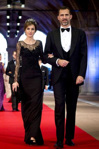 Princess Letizia and Crown Prince Felipe at a Dutch Royal Dinner at The Rijksmuseum, Amsterdam, Netherlands
