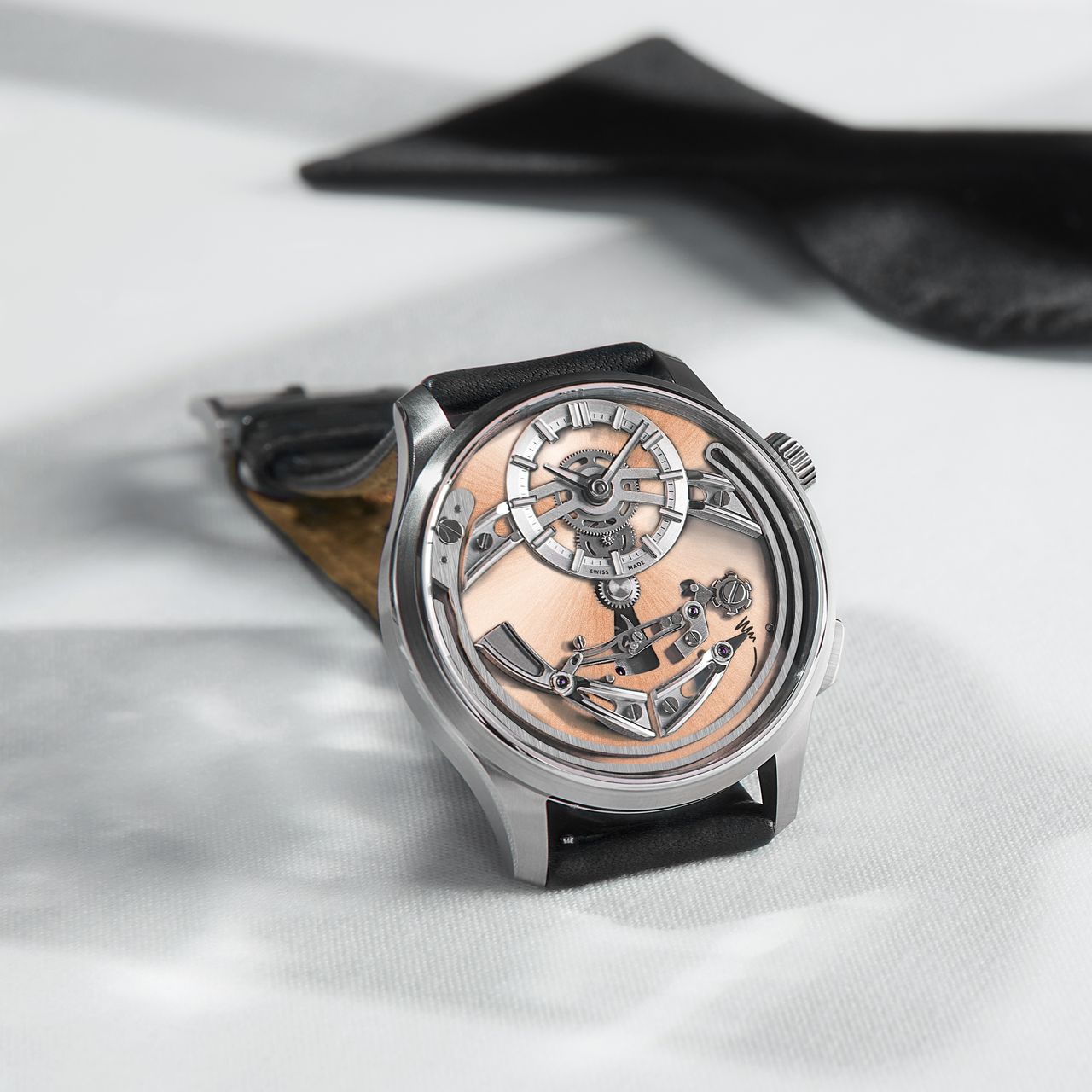 The Christopher Ward C1 Bel Canto on a leather strap