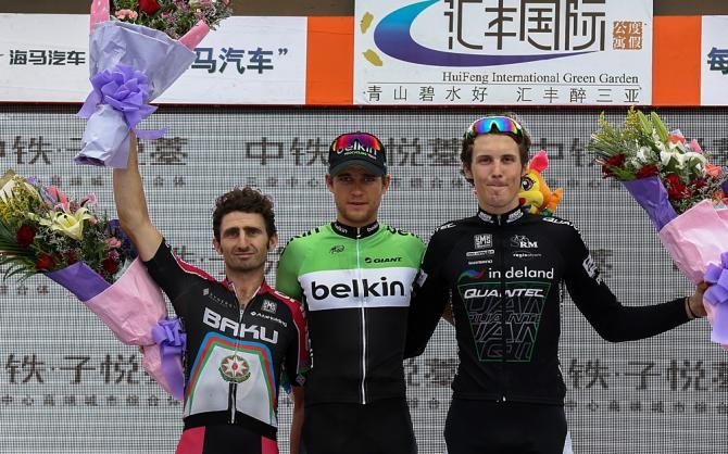 The final podium of the Tour of Hainan