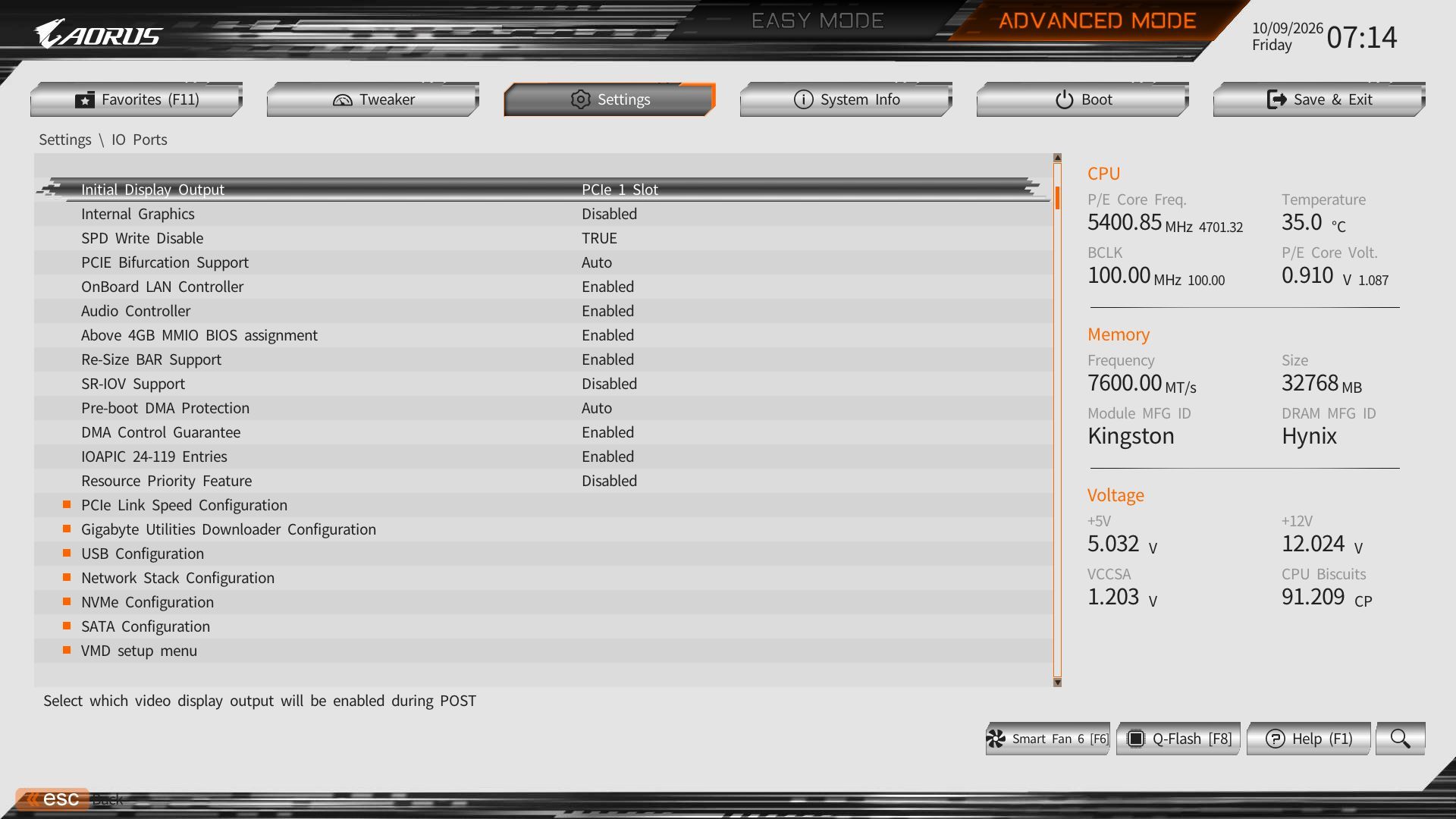 Gigabyte Z890M Aorus Elite Wifi7 Ice - BIOS