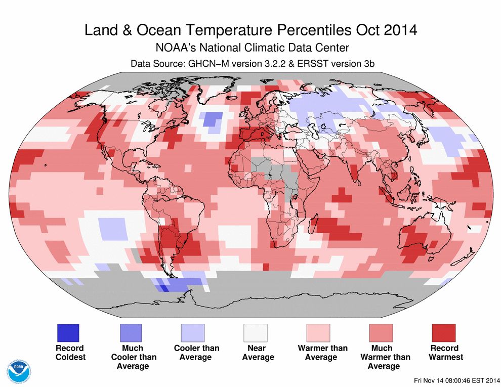 October global temperatures.