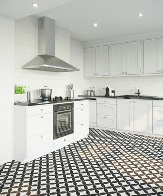 Retromix Circle Large Black Patterned Tiles by London Tile Co