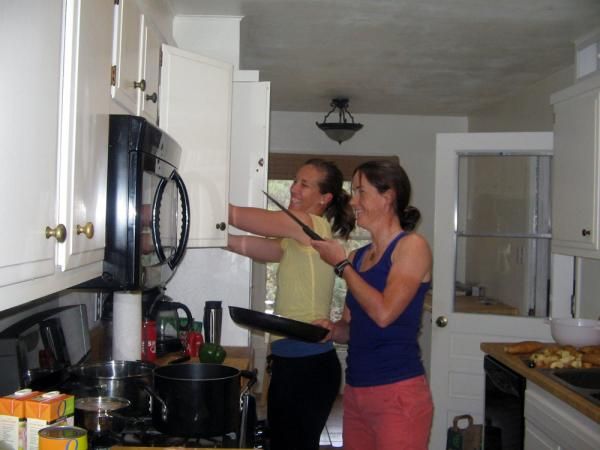 Emily and Olivia in the kitchen