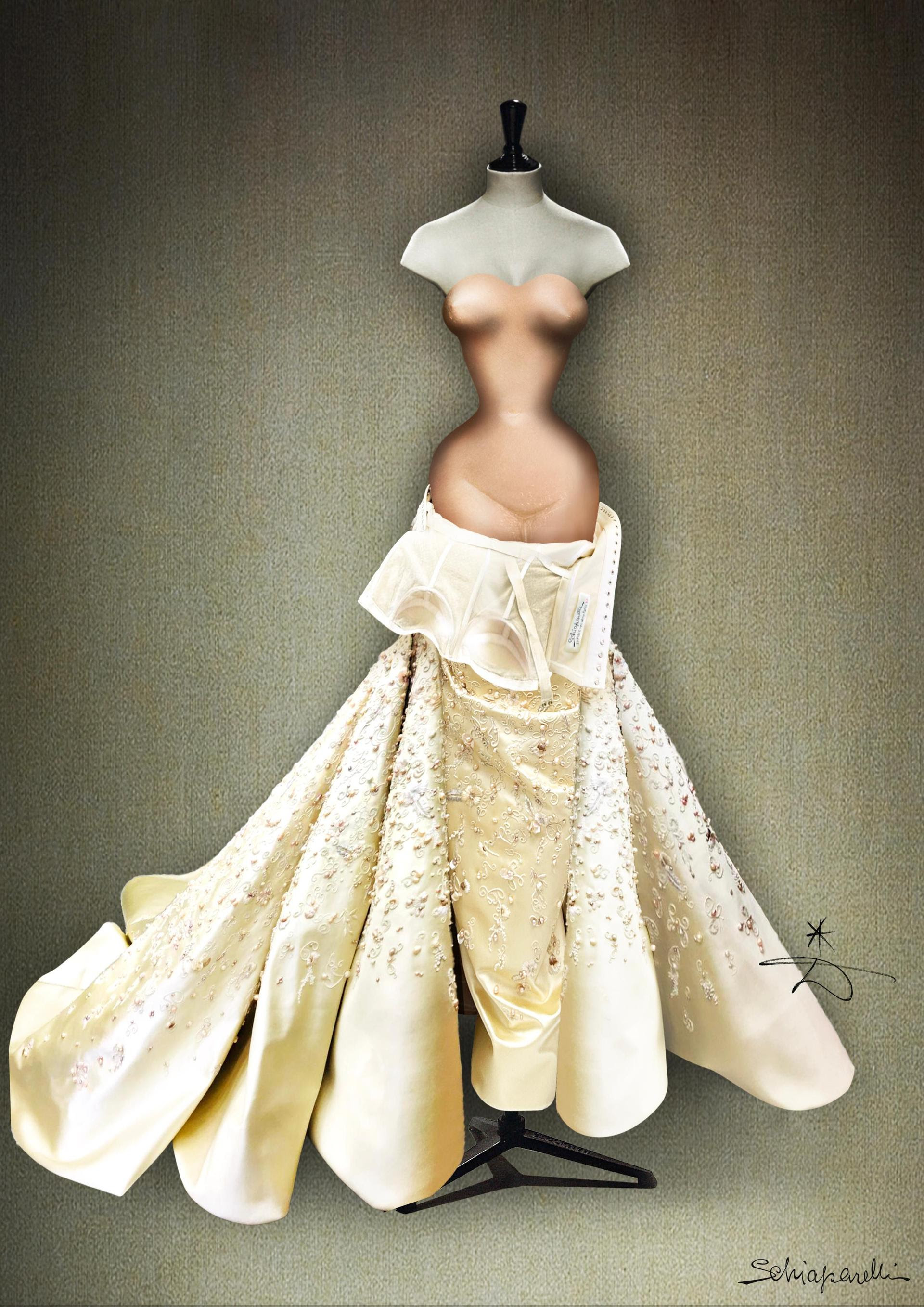 images of jenner's SCHIAPARELLI custom dress.
