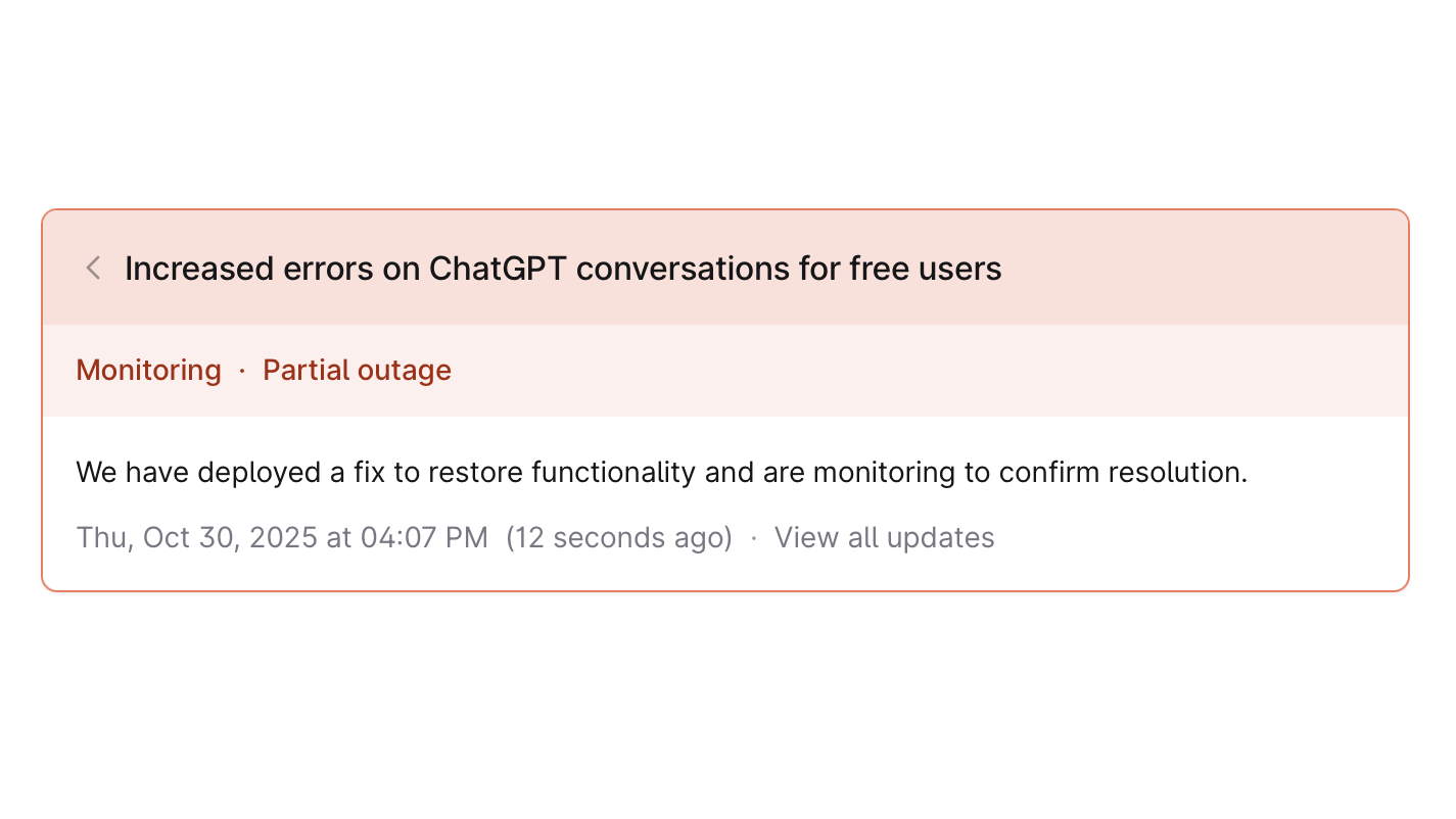 ChatGPT Fix deployed
