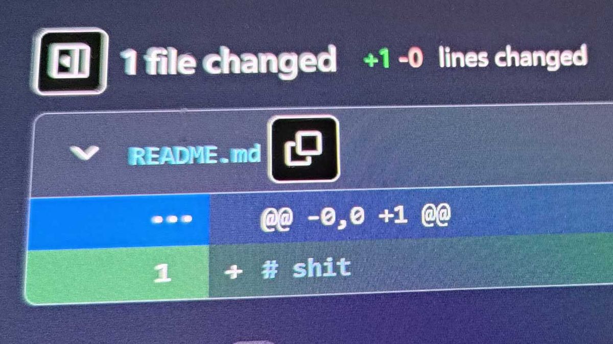 Milestone one billionth Github Repo is just the word 'shit'