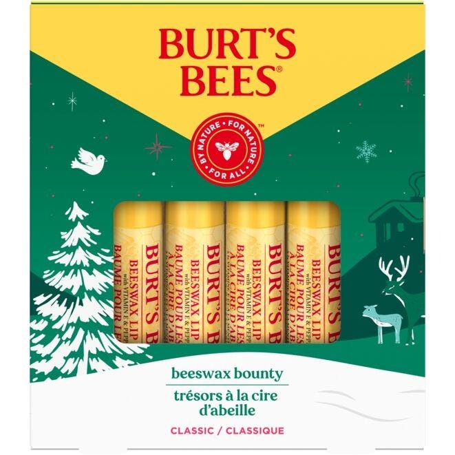 Set de regalo navideño de bálsamo labial clásico Beeswax Bounty de Burt's Bees