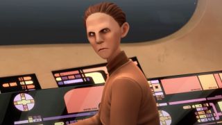 Holographic representation of René Auberjonois' Odo in Star Trek: Prodigy