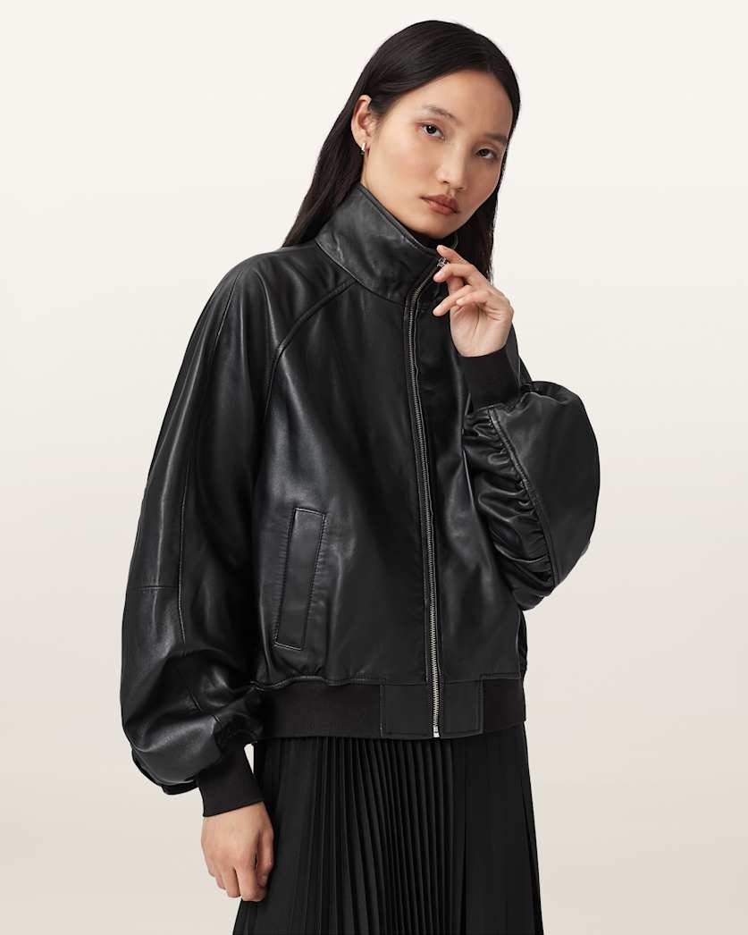 Felda Leather Bomber Jacket
