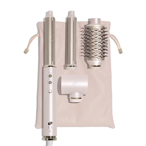 Aire 360 Ceramic Dual Voltage Air Styler Blowout Kit With Curling Attachments, Oval Brush &amp;amp; Drying Concentrator | Fast, Healthy Blowouts and Long-Lasting Curls | for All Hair Types