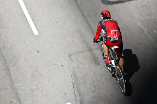 George Hincapie (BMC Racing Team) wore a red number on today's stage, after being the most aggressive yesterday.