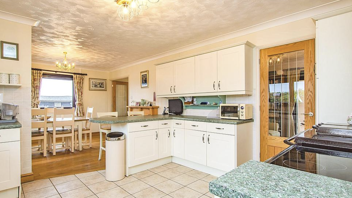 Kitchen at Welsh bungalow, Carmarthenshire