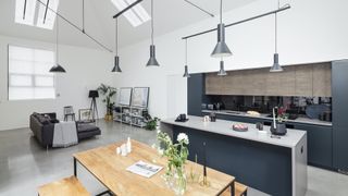 modern kitchen in a converted schoolhouse