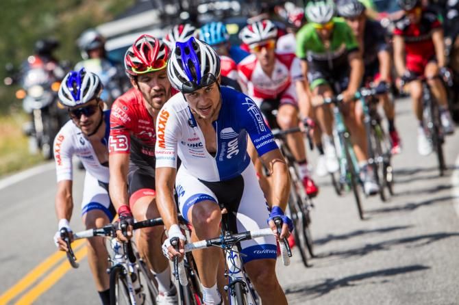 Kiel Reijnan (UnitedHealthcare) works on the front of the breakaway.