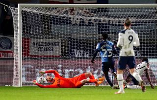 Fred Onyedinma, centre, fired Wycombe into the lead