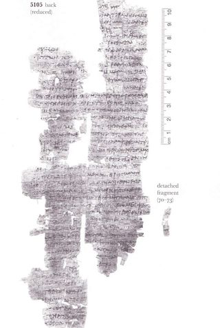 The back side of the ancient Greek poem.