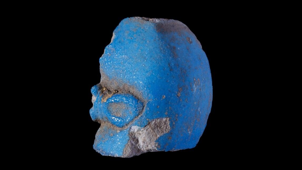 A clay artifact found in the garbage dump.