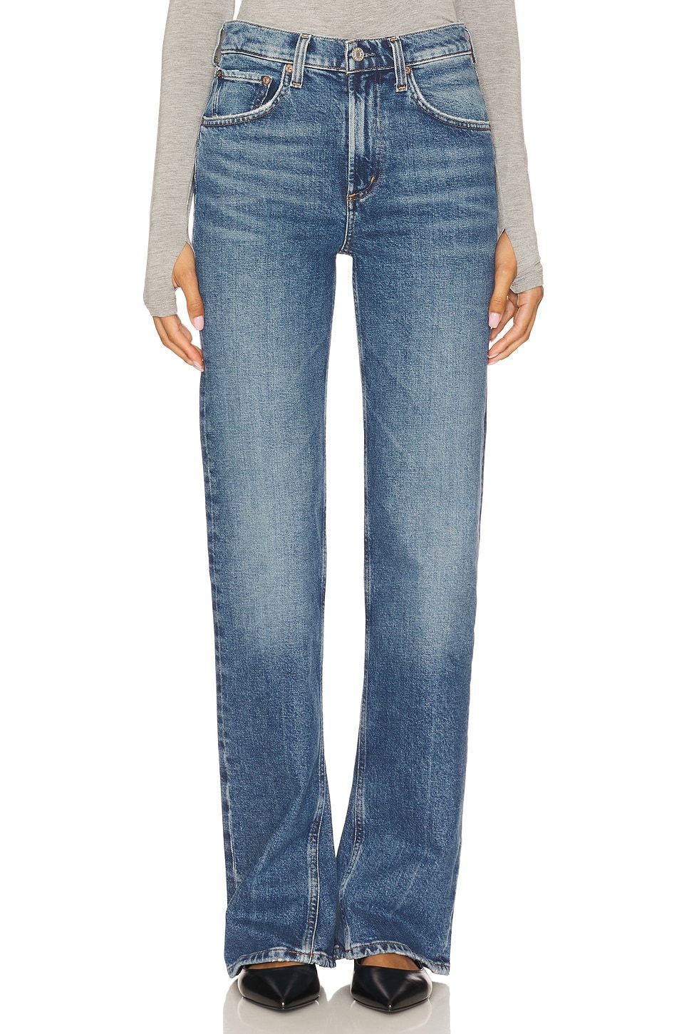 Mid Rise Kick Boot Jeans