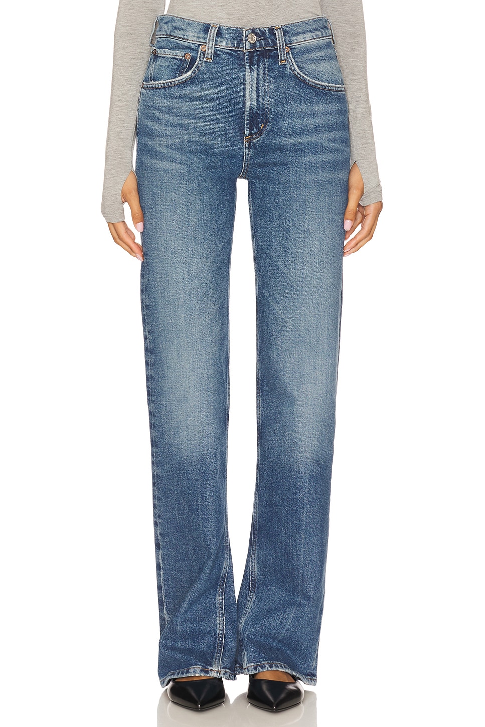 Mid Rise Kick Boot Jeans