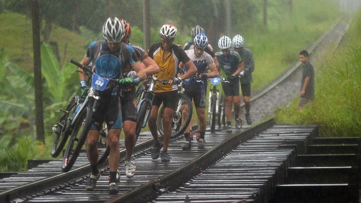 Riders at the La Ruta mountain bike race