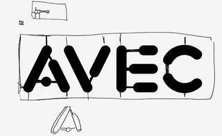 AVEC logo on a black and white print