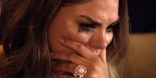 Hannah Brown cries to Bachelor Peter Weber in The Bachelor 2020 premiere on ABC