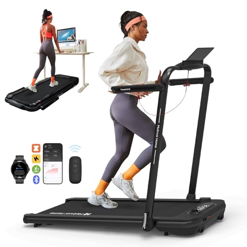 Mobvoi Treadmill Se 3 in 1 Foldable Treadmill for Walking Pad 2.5 Hp Compact Portable Folding Under Desk Running Walking Machine With Remote Control Led Display for Home Office 12 Km/h