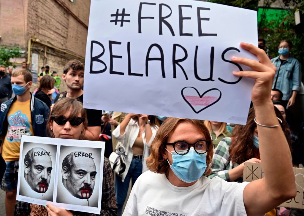 Anti-Lukashenko protesters.