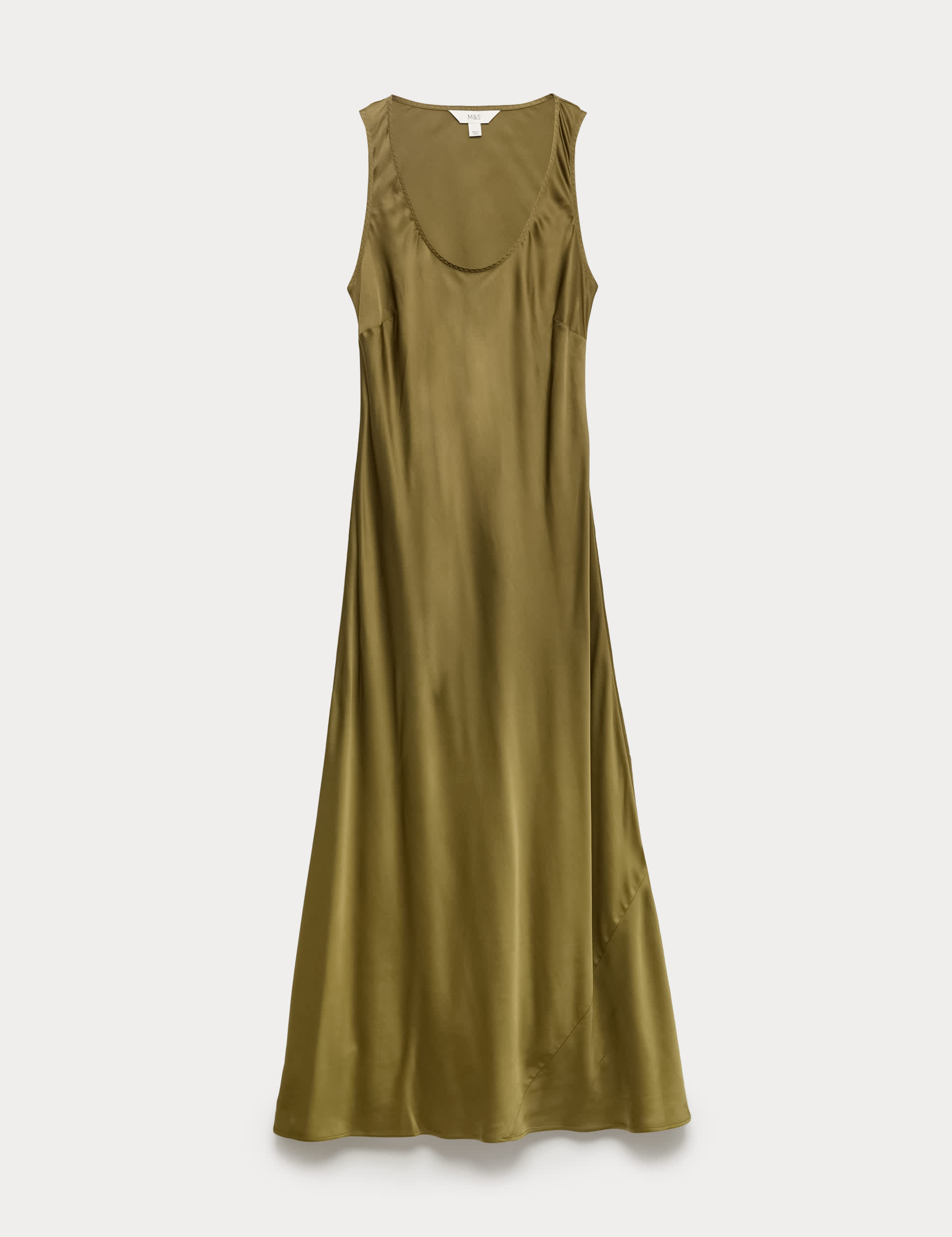 Satin Scoop Neck Midaxi Slip Dress
